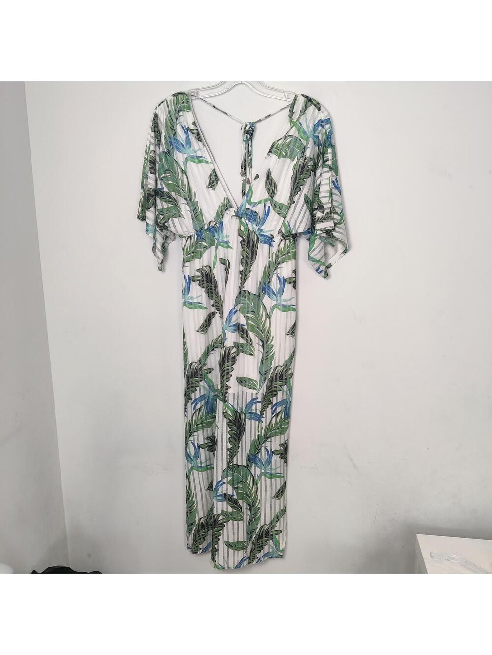 Iconic Palm Leaf Maxi Dress Size Large Summer Resortwear